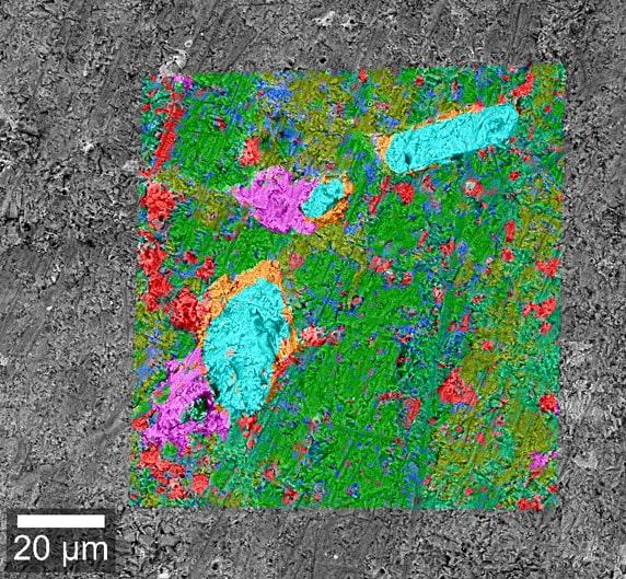 RISE Microscopy (Raman-SEM) of a diorite sample.