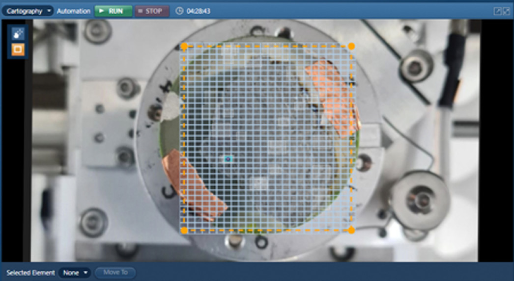 Figure 1: AZtecLive interface identifying elements within the Mn-Nodule sample, with individual element maps shown in the top right and a layered image of selected maps on the left